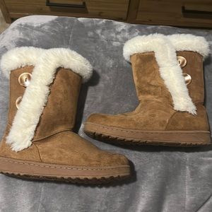 tall brown winter boots